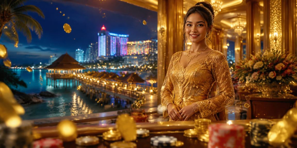 Pemain menggunakan aplikasi genting888 Android dengan latar Genting Highlands